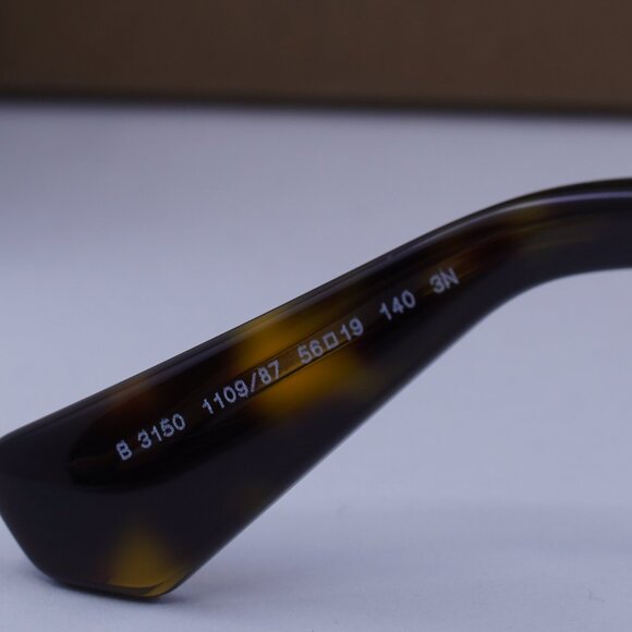 Burberry Gold Frame Sunglasses with Black Lenses - Picture 7 of 9